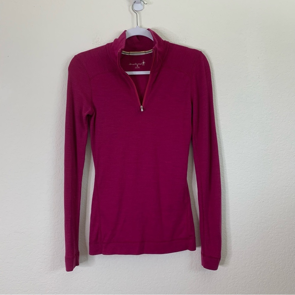 Smartwool Women's Classic Thermal Merino Base Layer 1/4 Zip pink S